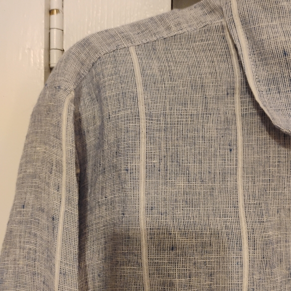 Ellen Tracy Striped 100% Linen Pullover Top, 2X - Picture 5 of 15